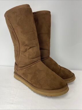 UGG Suede Mid-Calf Winter Boots, Size 9